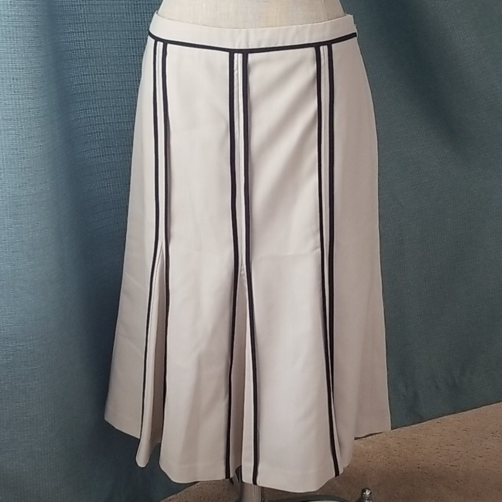 Black and cream midi skirt
